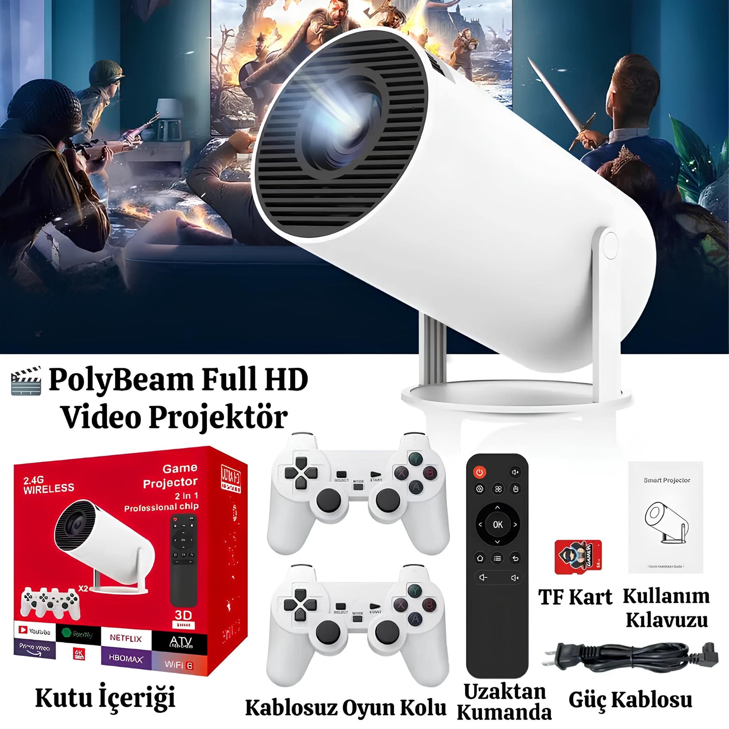 PlayBeam™ - Smart Cinema & Game Projector